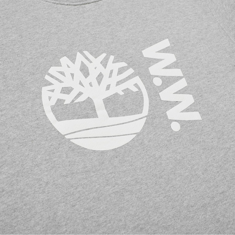 🔥SOLD OUT TIMBERLAND X WOOD WOOD CREW SWEAT SHIRT HEATHER GRAY GREY Size: Large🔥 - Picture 3 of 6